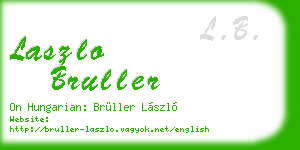 laszlo bruller business card