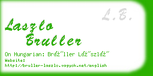 laszlo bruller business card